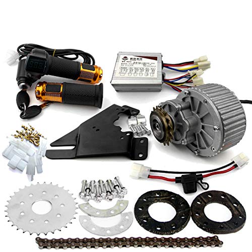 450W Electric Bike Left Drive Conversion Kit Can Fit Most of Common Bicycle Use Spoke Sprocket Chain Drive for City Bike