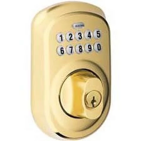 Schlage Bright Brass Steel Electronic Deadbolt