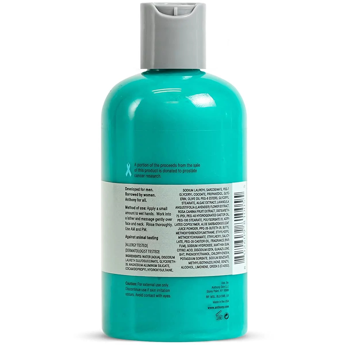 Anthony Day Cream SPF 30, 3 Fl Oz, and Anthony Algae Facial Cleanser, 8 Fl Oz