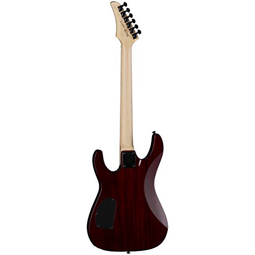 Dean Guitars MD 24 Select 6 String Flame Top Electric Guitar, Right, Trans Cherry (MD24 FM TCH)