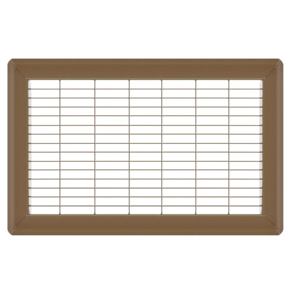 8in x 14in Imperial Brown Heavy Gauge Steel Floor Grille - Heating and Cooling Air Vent