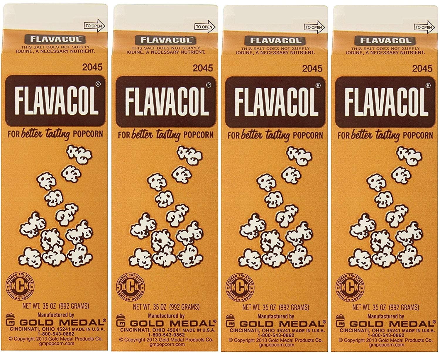 Gold Medal Prod. 2045 Flavacol Seasoning XOaZvo Popcorn Salt 35oz., 4 Pack