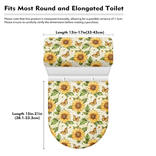 Christmas Bow Bell Toilet Tank Lid Cover and Toilet Seat Lid Cover 2 Pcs Set Toilets Covers with Elastic Cloth Fits Most Toilets Tanks & Lids