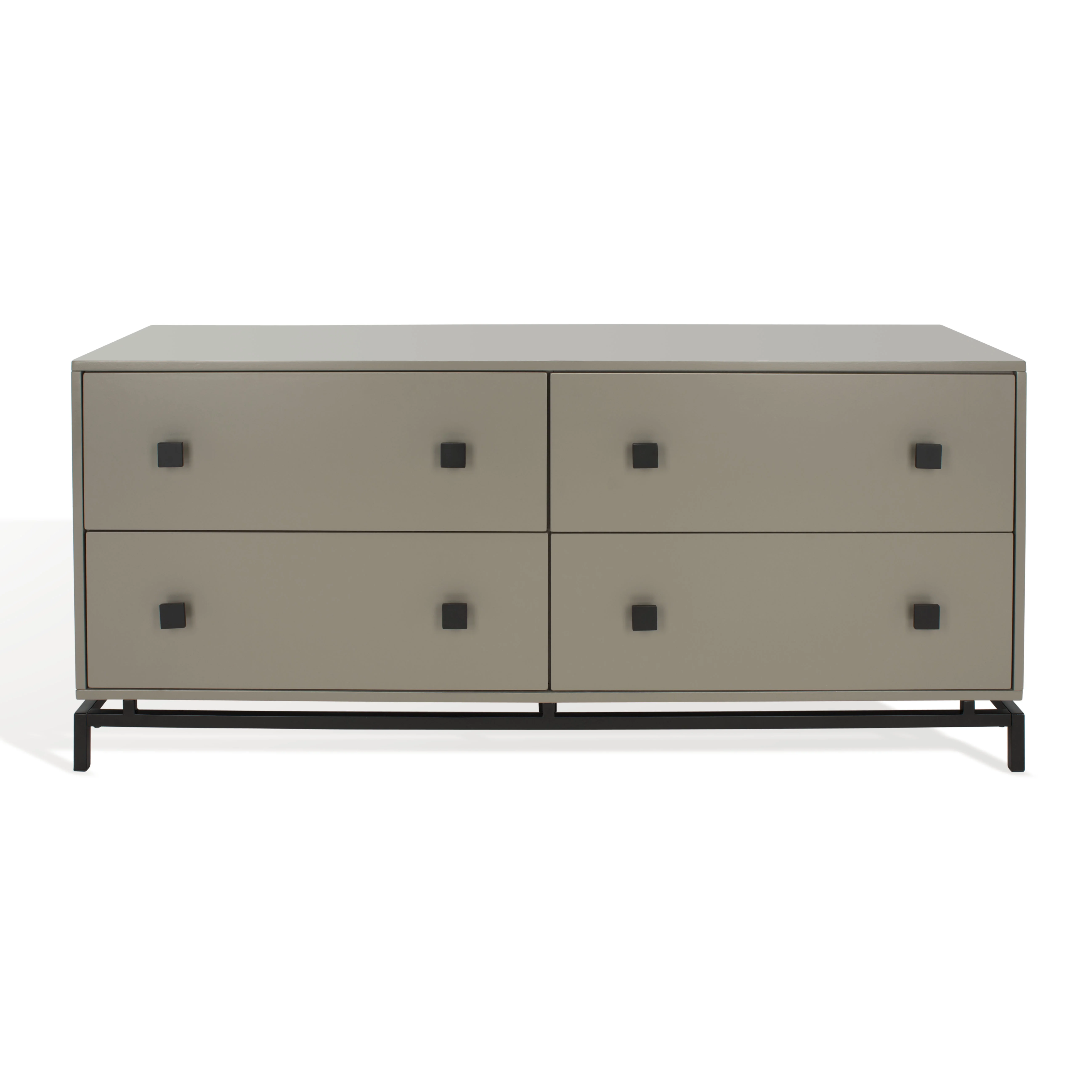 SAFAVIEH Couture Claudette Modern 4-Drawer Dresser, Dark Grey/Black
