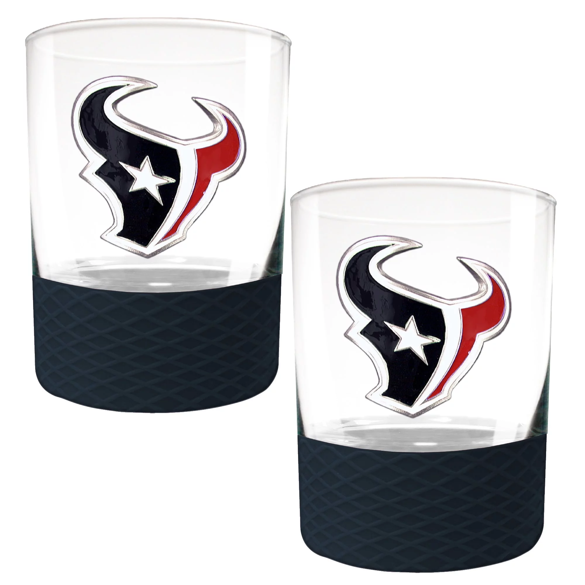 Houston Texans 2-Pack 14oz. Rocks Glass Set with Silcone Grip