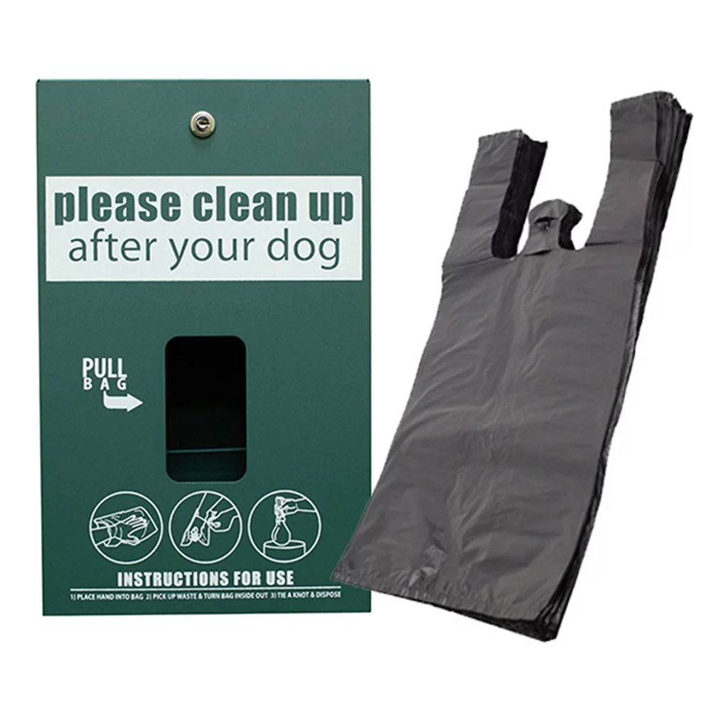 Standard Dog Waste Station / EZ_Tie Hanging Bag System (Matte Green)