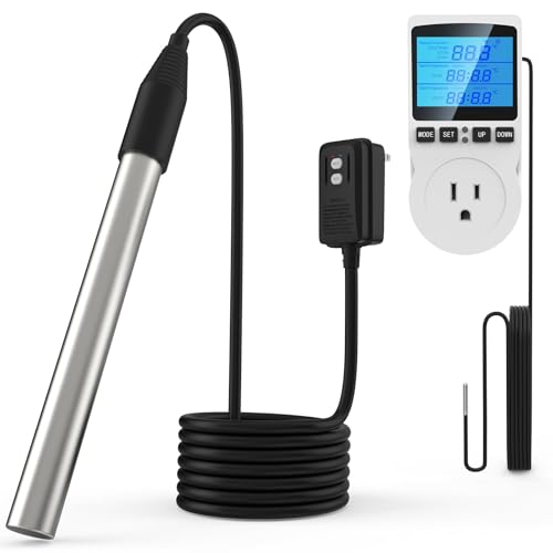 1800W Immersion Water Heater for Pool, Submersible Water Heater with Auto Thermostat & GFCI for Above Ground Pools & Inflatable Pool & Stock Tank Pool, Bathtub, Bucket