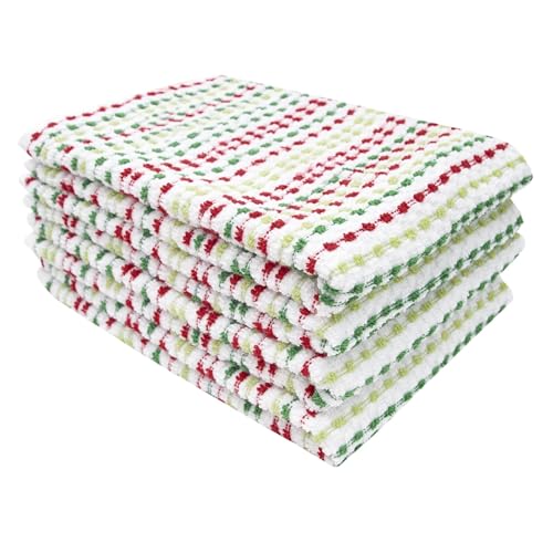 Ritz Pebble Bar Mop, Holiday Red-Green, 4 Towel Set
