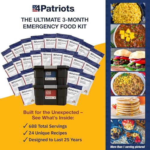 4Patriots 2-Week Survival Food Kit: Emergency Food Supply Designed to Last 25 Years, 84 Servings