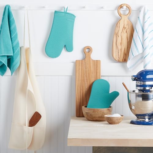 KITCHENAID Ribbed Soft Silicone Oven Mitt 2-Pack Set, 7.5