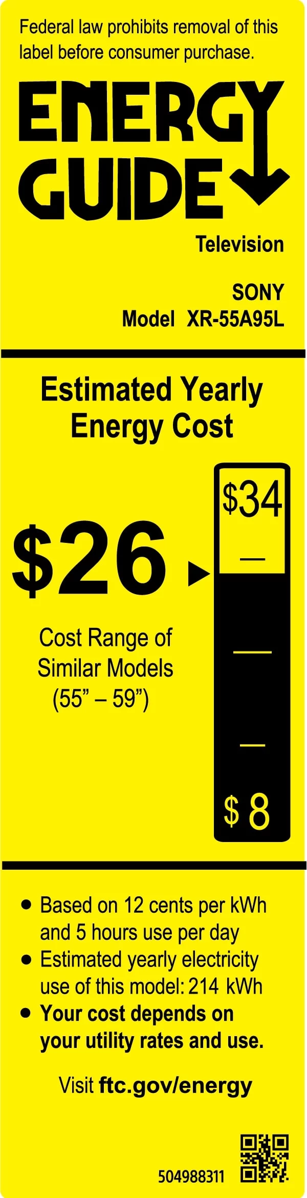 Sony 55” Class BRAVIA XR A95L QD-OLED 4K HDR Smart TV with Google TV XR55A95L -2023 Model