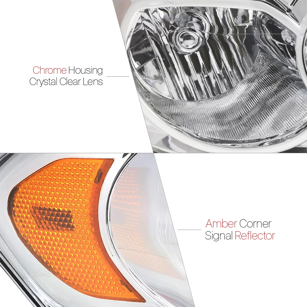 RH Passenger Side Chrome Headlight Assembly for 06-16 Chevy Impala/Monte Carlo 07 08 09 10 11 12 13 14 15 Fits select: 2006-2013 CHEVROLET IMPALA, 2014-2016 CHEVROLET IMPALA LIMITED