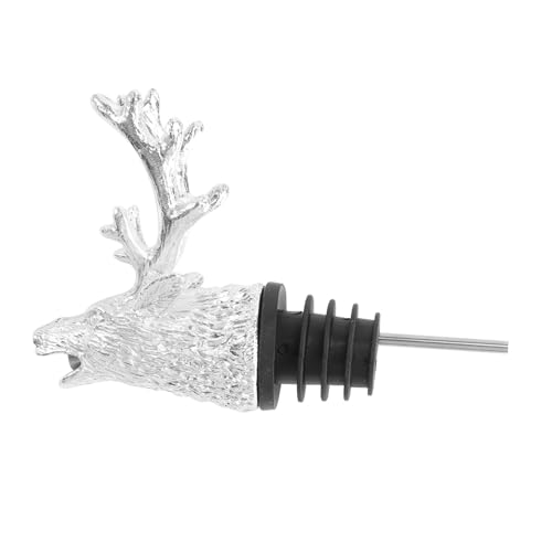 PRETYZOOM Deer Head Wine Stag Wine Pourer Aerator Bottle Stopper with Silicone Stopper