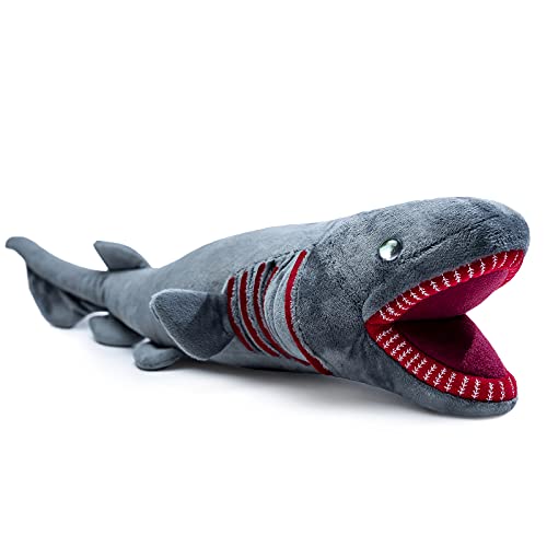 ZHONGXIN MADE Frilled Shark Plush Toy - Grey Lifelike Frilled Shark Stuffed Toy, Soft Realistic Sea Creatures Model Plush for Kids, 20.5Inches