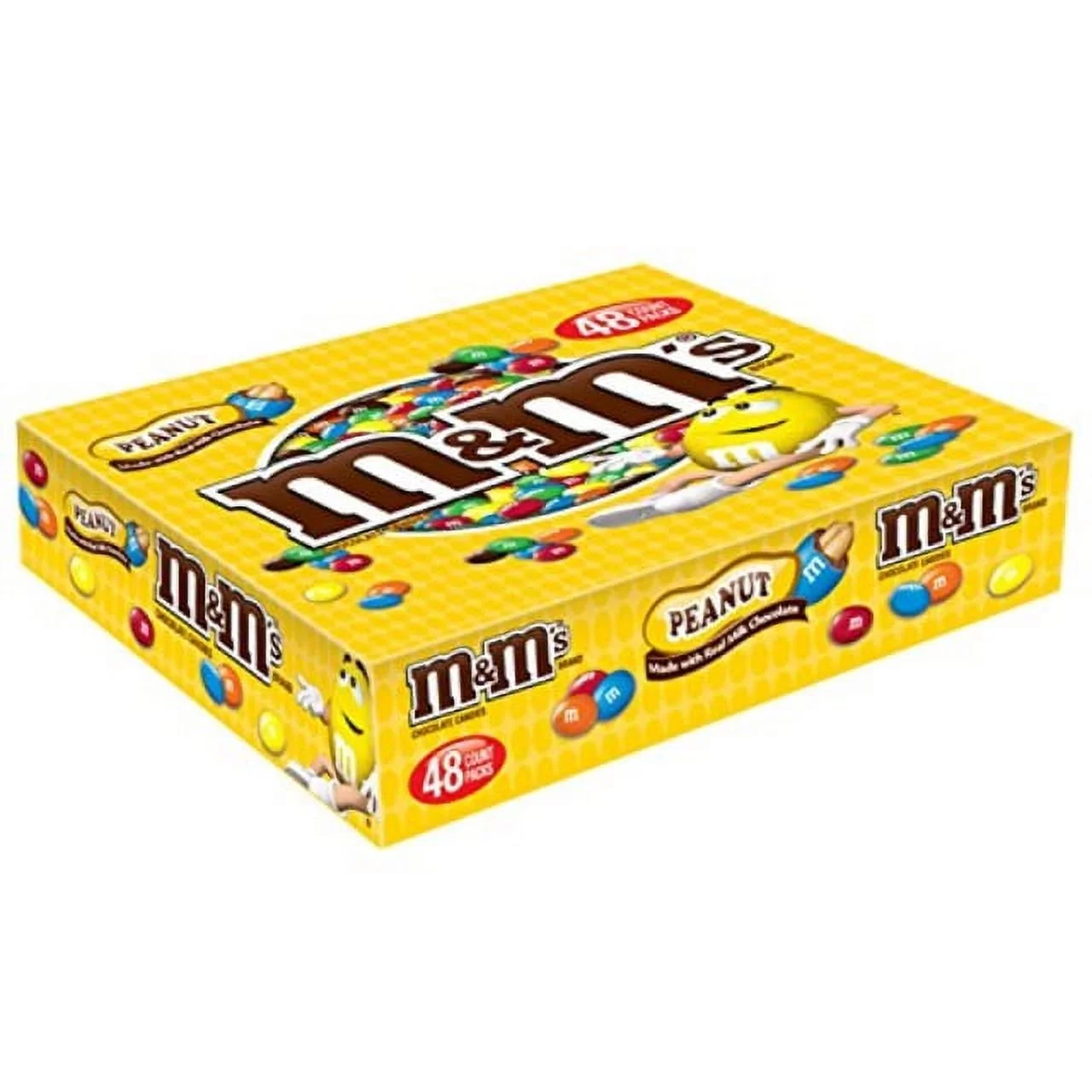m&m's peanut chocolate candy singles ,1.74 ounce (pack of 48)