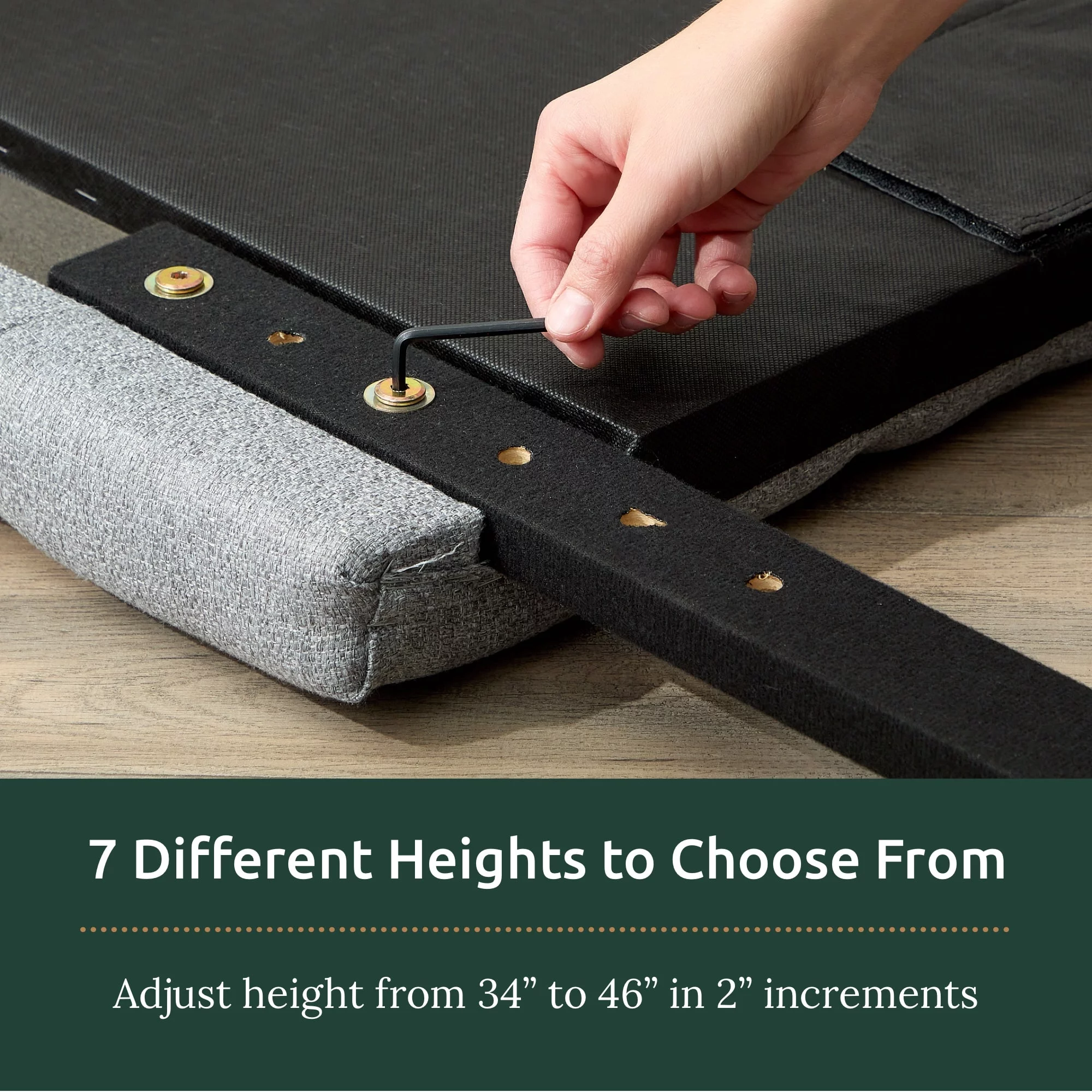 Rest Haven Eugene Diamond Tufted Upholstered Headboard, Full, Cream