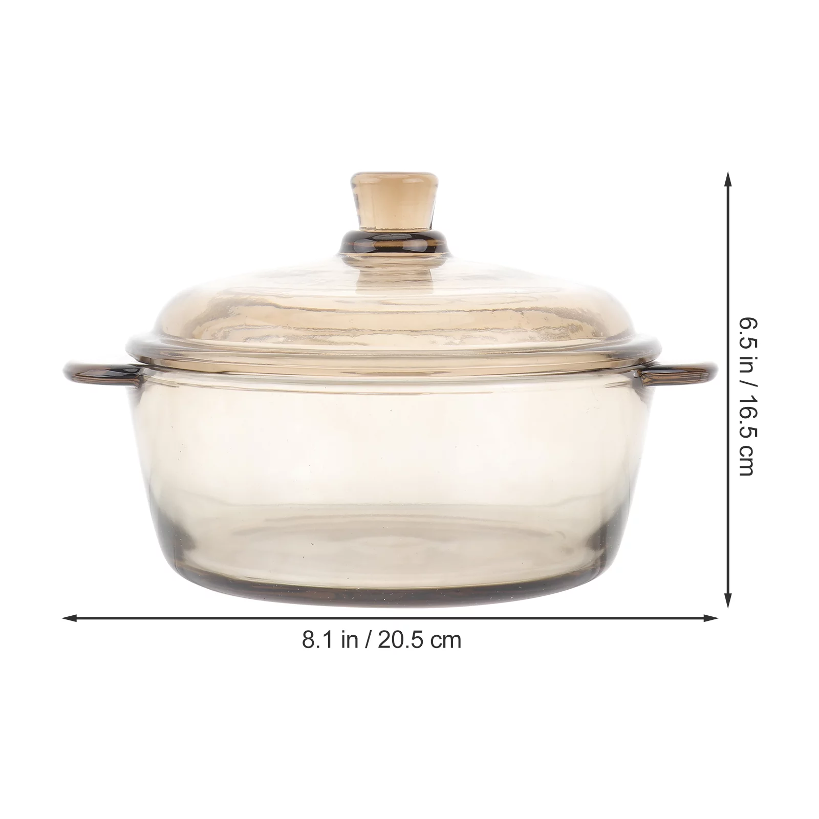 NUOLUX 1pc Glass Bowl with Lid Heat Resistant Noodle Bowl Soup Bowl (Light Brown)