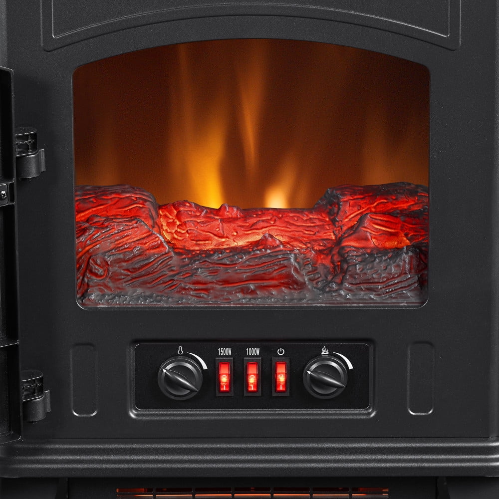 Duraflame 1,000 sq ft Infrared Quartz Electric Fireplace Stove Heater, Black