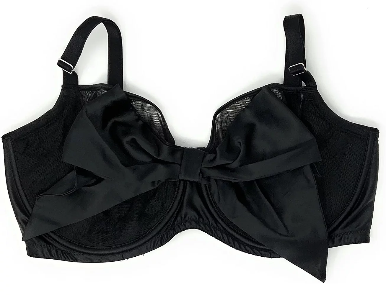 Victoria's Secret Dream Angels Push-Up Without Padding Bra Black Mesh Satin Bow 36DDD NWT