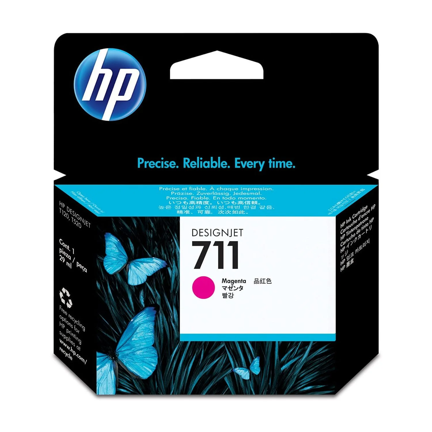 HP 711 29-ml Yellow DesignJet Ink Cartridge, CZ132A
