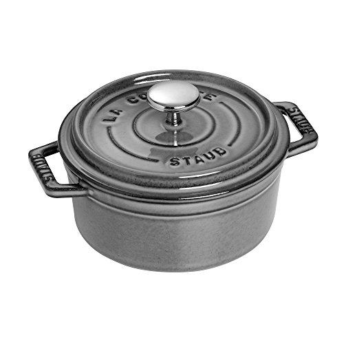STAUB Cast Iron Dutch Oven 5.5-qt Round Cocotte, Made in France, Serves 5-6, Black Matte
