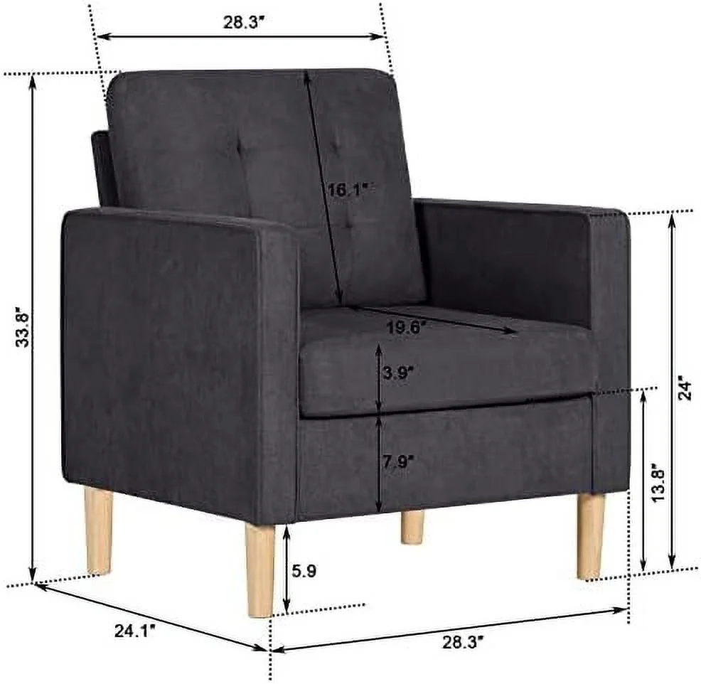 xrboomlife 57"/30" Modern Soft Loveseat and Chair Set Tufted Cushion Loveseat Sectional Sofa Set Small Space Configurable Couch Set of 2