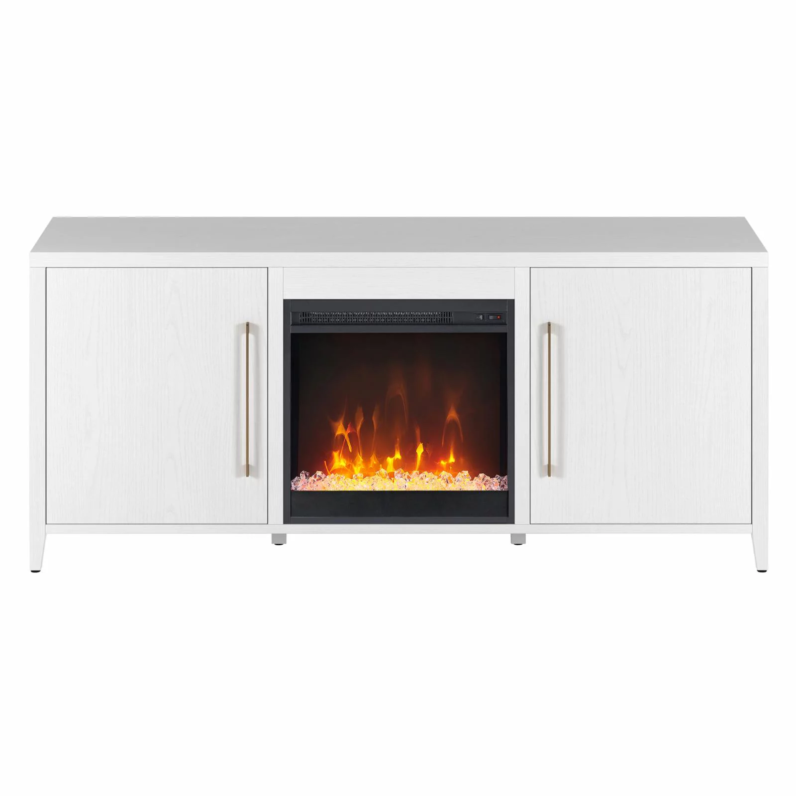 Evelyn&Zoe Jasper Rectangular TV Stand with Crystal Fireplace for TV's up to 65