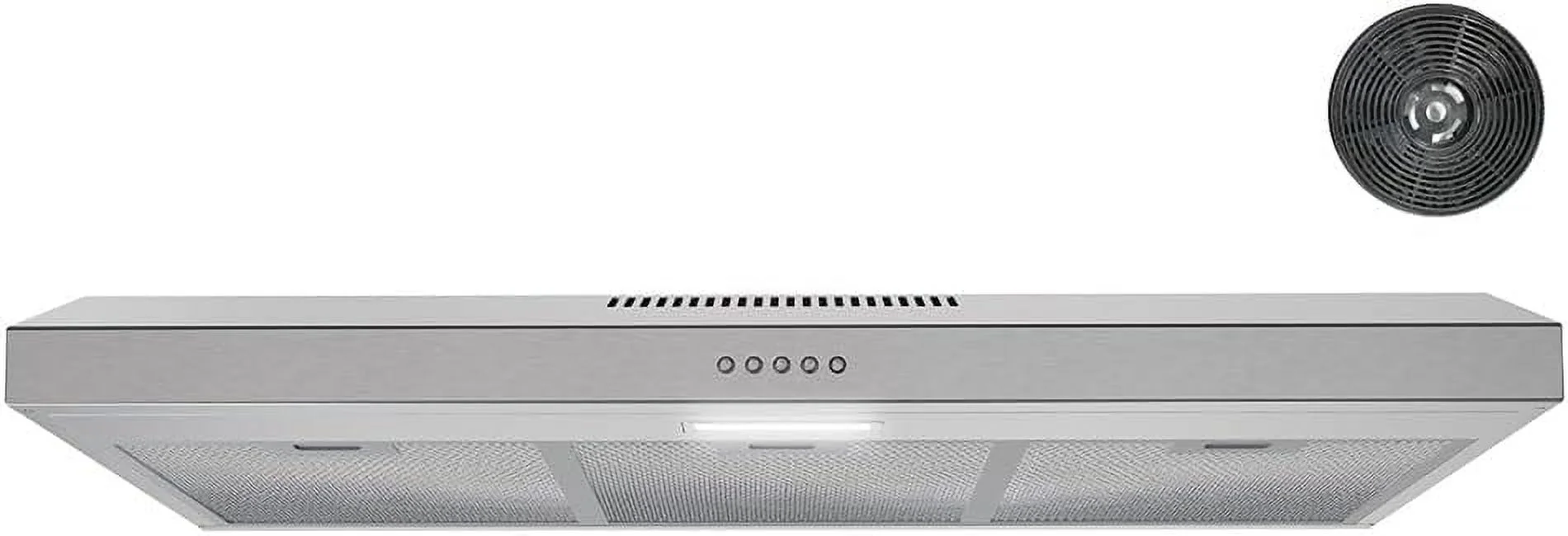 Streamline 36 in. Donini Ductless Undermount Range Hood in Brushed Stainless Steel with Mesh Filters, Push Button Control, LED Light
