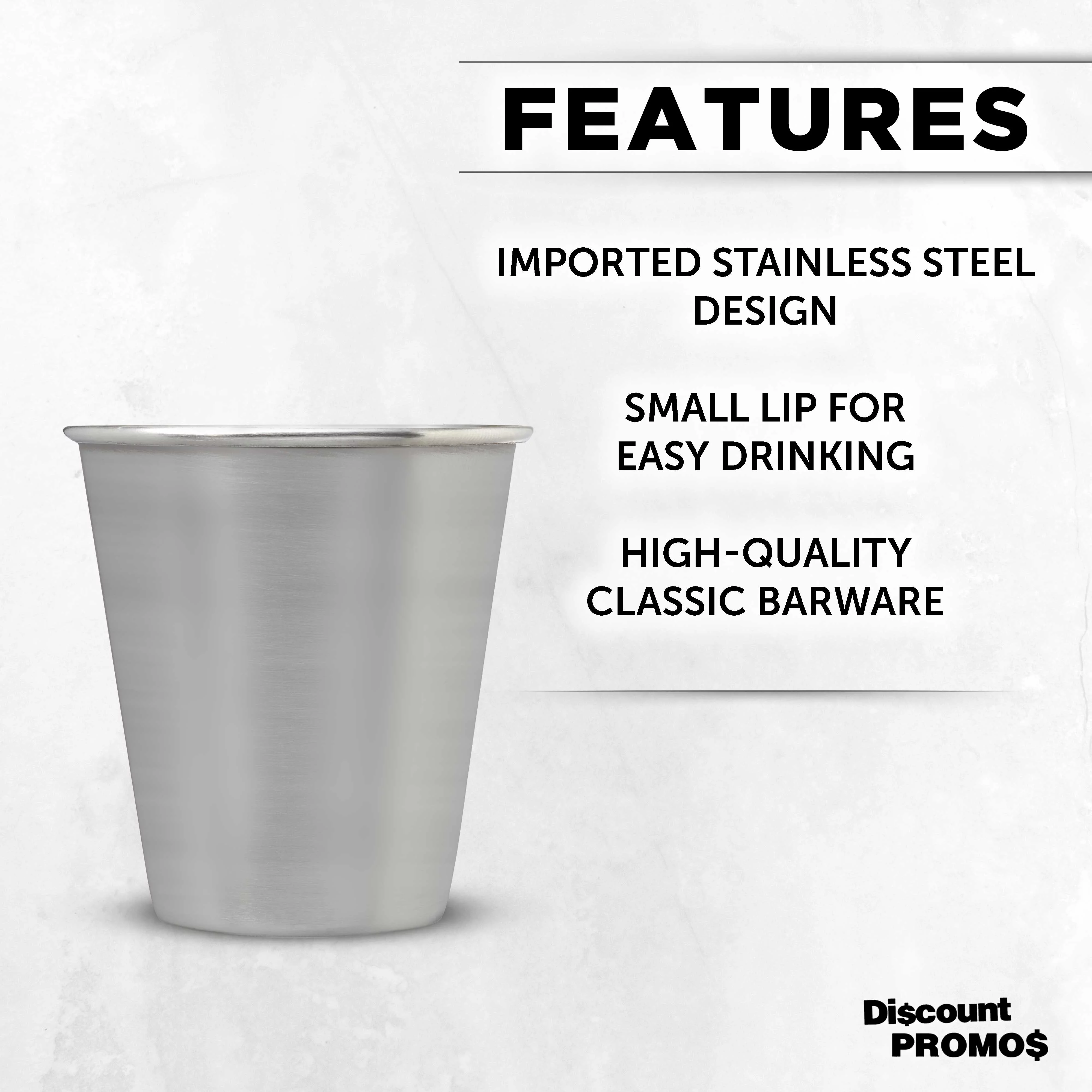 Metal Shot Glasses 2.5 oz. Set of 10, Bulk Pack - Great for Weddings, Birthdays, Parties - Stainless Steel