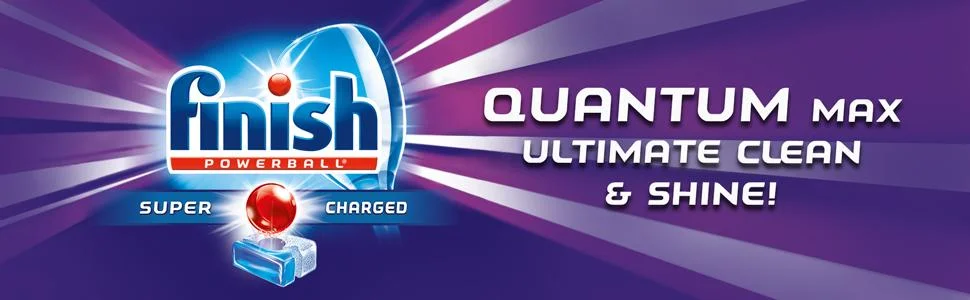 Finish Quantum Max Powerball, 64ct, Dishwasher Detergent Tablets, Ultimate Clean & Shine