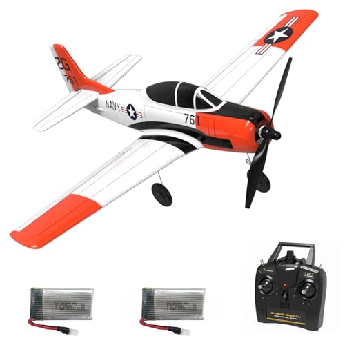 Volantex RC Airplane 2.4Ghz 4 Channel Remote Control,with Aileron T28 Trojan Parkflyer RC Aircraft Plane,Ready to Fly with Xpilot Stabilization System,Perfect for uitable for Kids and Beginners