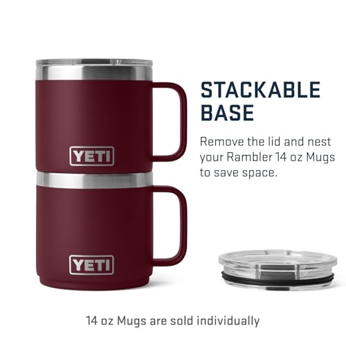 YETI Rambler 14 oz Stackable Mug, Vacuum Insulated, Stainless Steel with MagSlider Lid