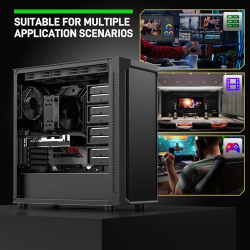 DARKROCK Classico Storage Master ATX NAS Computer Case Mid Tower with 4x120mm Fans, USB 3.0 Ready 10 x3.5'' HDD+3 x2.5'' SDD 360mm Supported on Top & Front Radiator GPU Vertically Mounting Black