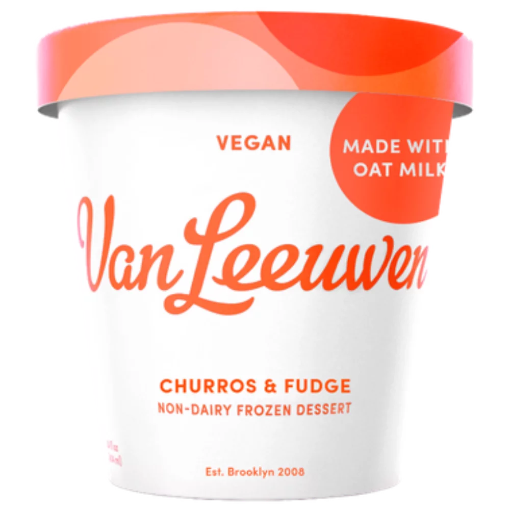 Van Leeuwen (6 Count) Oat Milk Churros & Fudge Ice Cream Pint