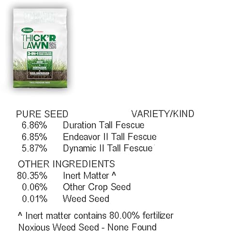 Scotts Turf Builder THICK'R LAWN Grass Seed, Fertilizer, and Soil Improver for Tall Fescue, 4,000 sq. ft., 40 lbs.