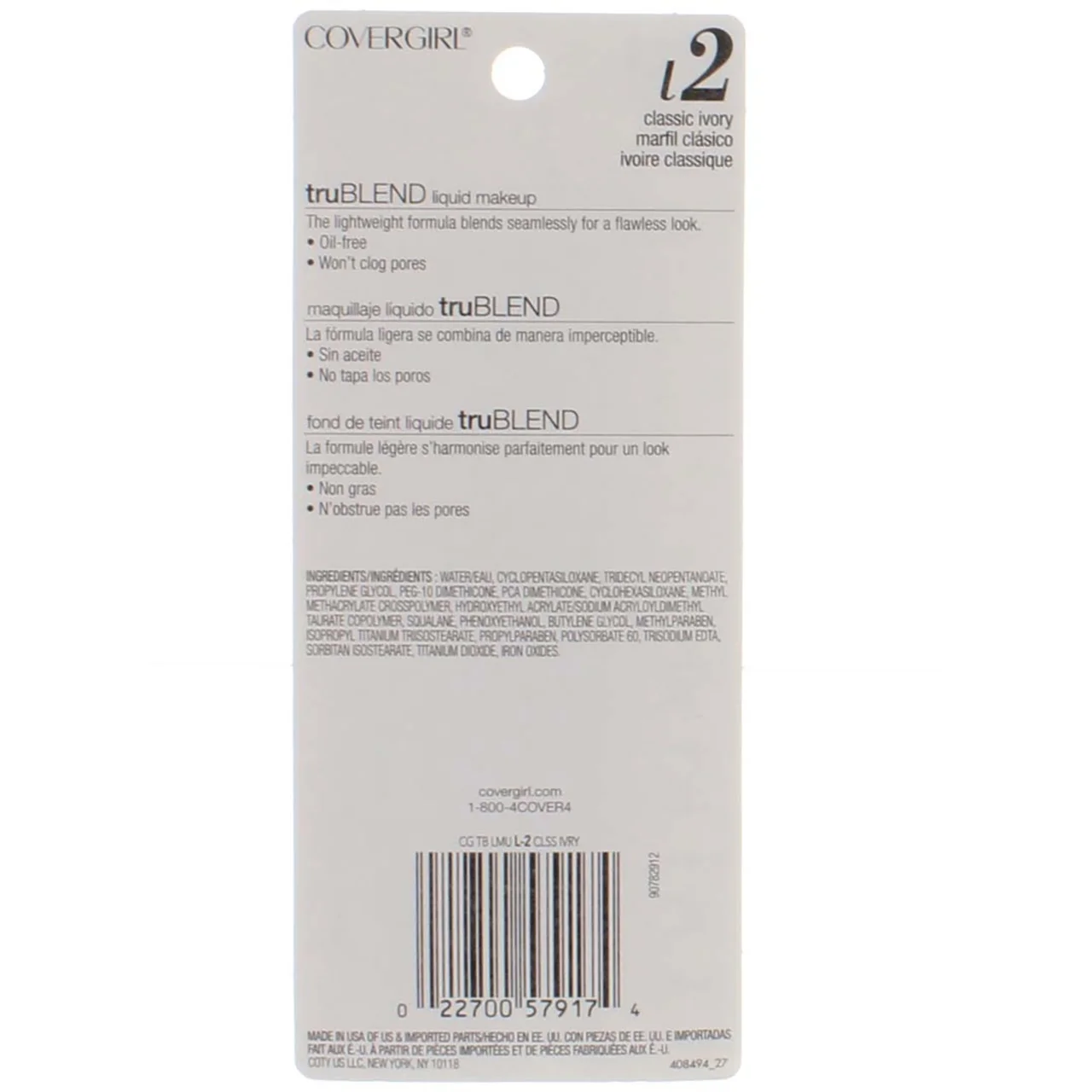 CoverGirl TruBlend Liquid Makeup Classic Ivory 1 oz (Pack of 3)