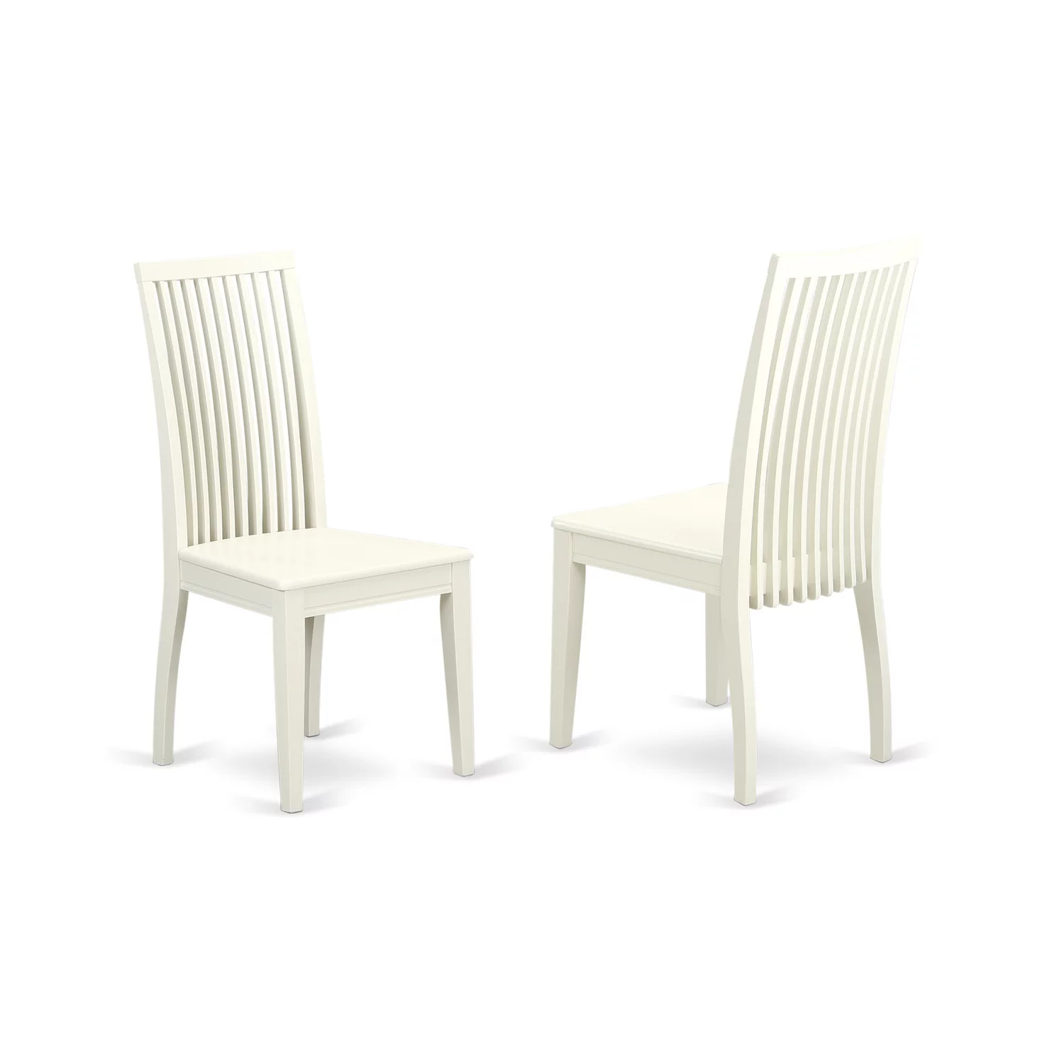 East West Furniture Ipswich Wood Dining Chairs in Linen White (Set of 2)