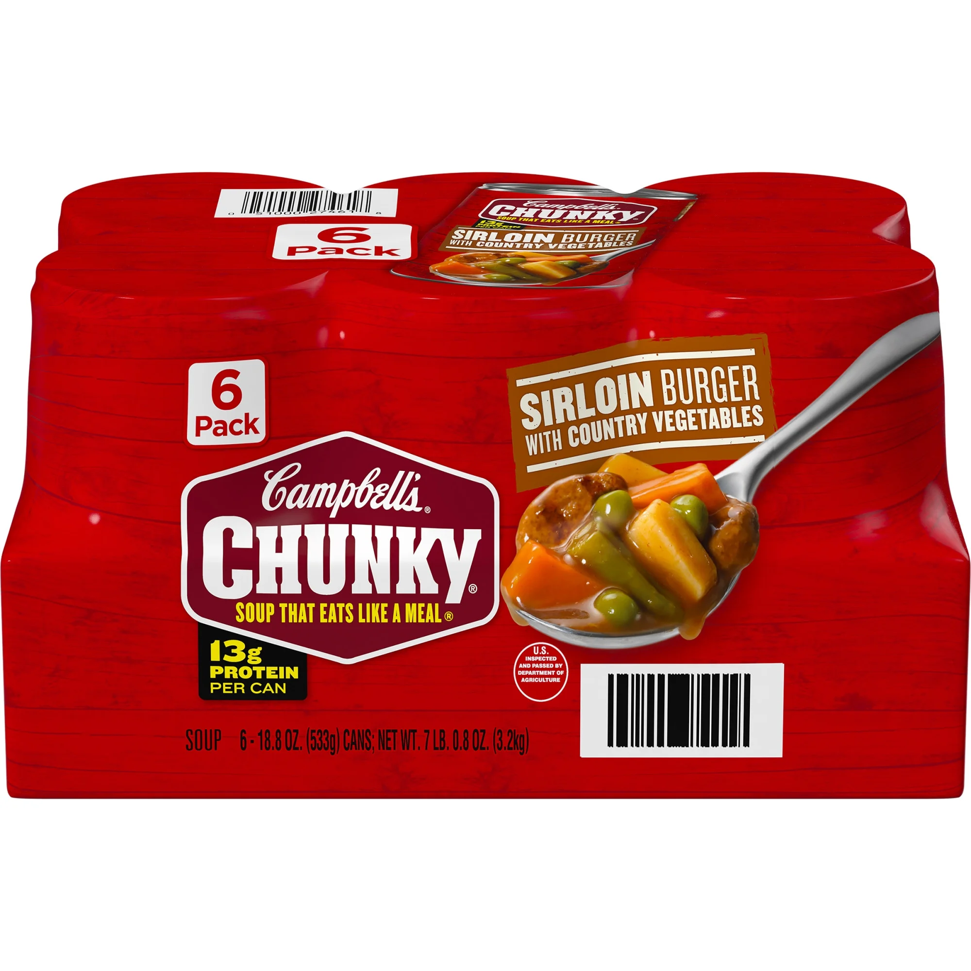 6 Pack Campbell’s Chunky Country Vegetable Beef Soup, 18.8 oz Can