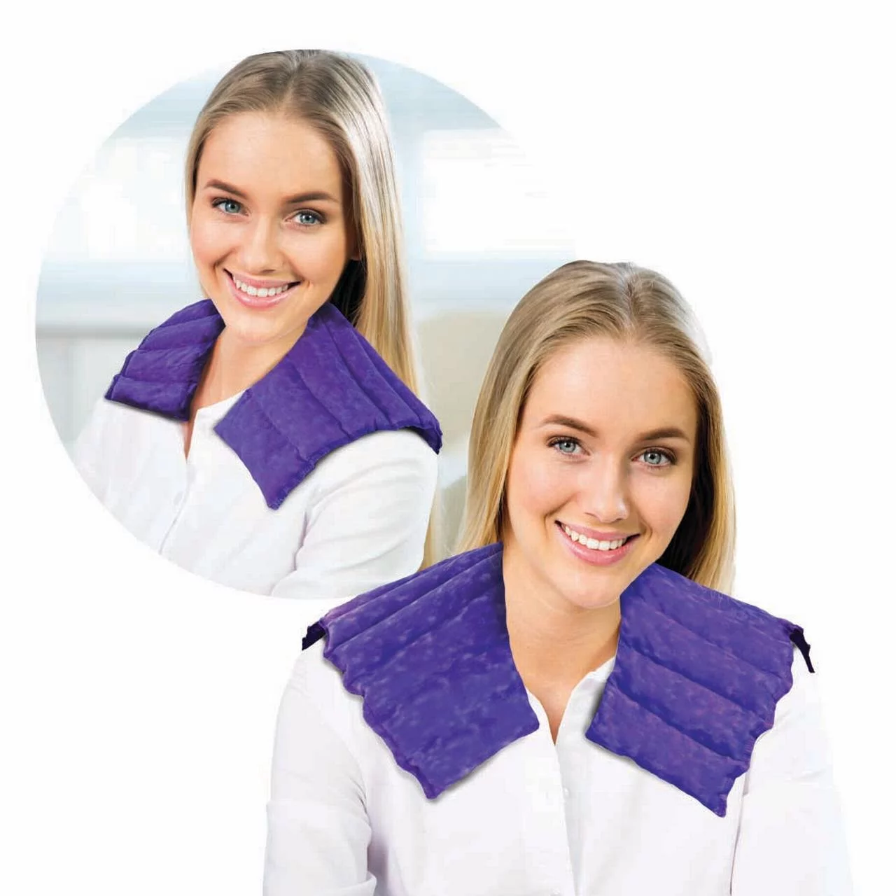 Nature Creation- Neck & Shoulder Wrap - Microwave or Freeze - Herbal Hot & Cold Therapy Pack (Purple Marble)