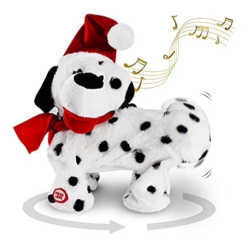 Shaking Santa Dog Toy, Singing and Dancing Plush Puppy, Animated Christmas Plush Toy, Funny Interactive Santa Claus Dog Figure, White Elephant Gift for Kids and Families, Holiday Holiday Decor