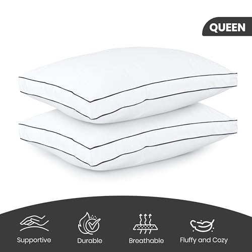 Utopia Bedding Bed Pillows for Sleeping King Size (White), Set of 2, Cooling Hotel Quality, Gusseted Pillow for Back, Stomach or Side Sleepers
