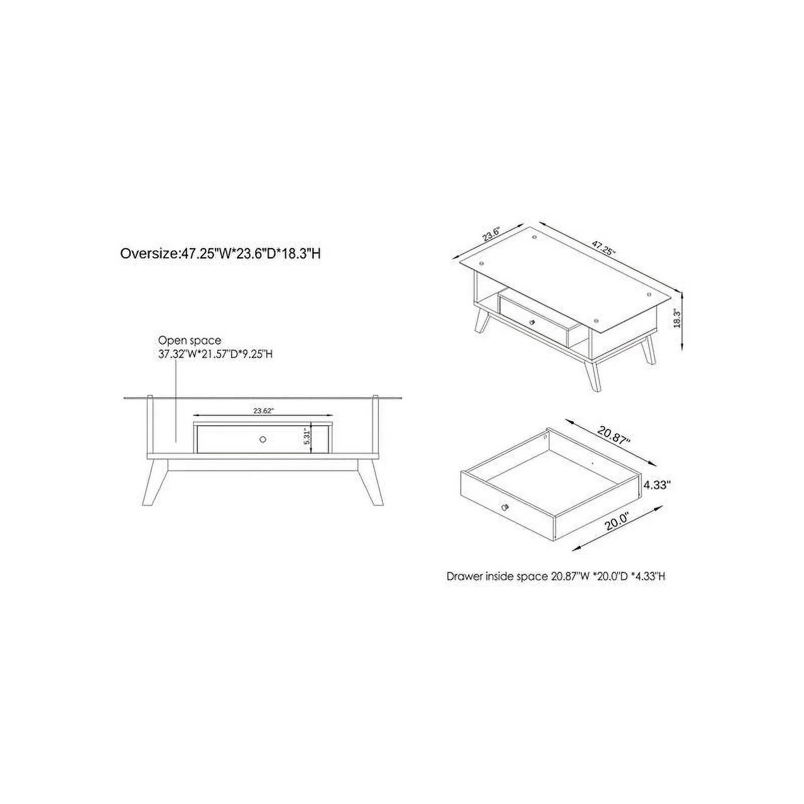 Furniture of America Lana Mid-Century Glass Top Coffee Table in Espresso