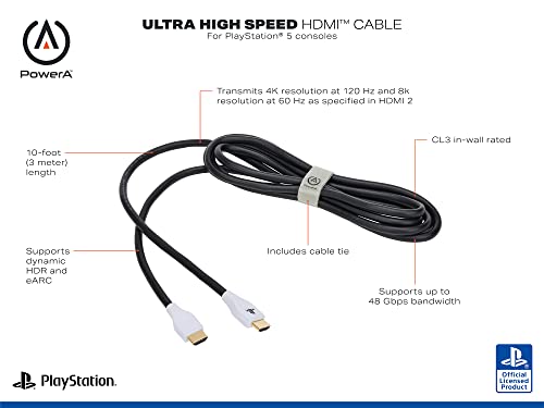 PowerA Ultra High Speed HDMI Cable for PlayStation 5, Cable, HDMI 2.1, PS5, Officially Licensed