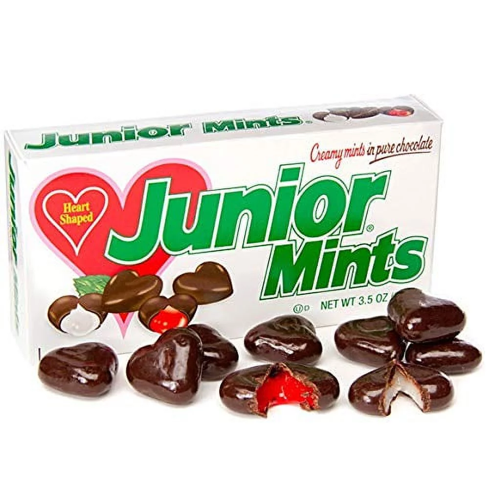 Junior Mints Valentine Heart Shaped Candy 3.5-Ounce Gift Box - 12 Count Box