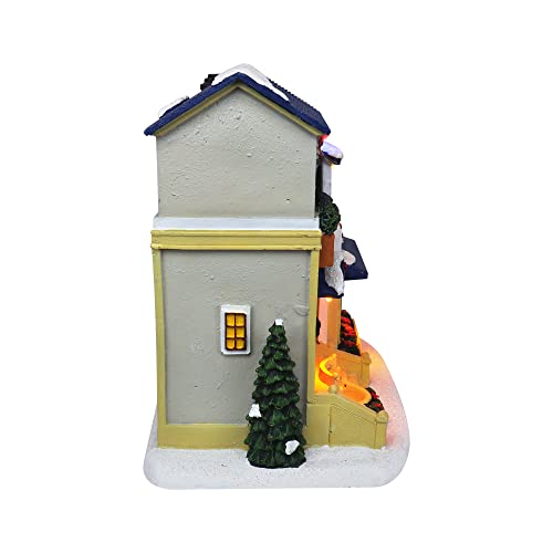 Christmas Village Sledding Down Hill - Lighted Musical Snow Village with 8 Animated Kids Going Down The Mountain