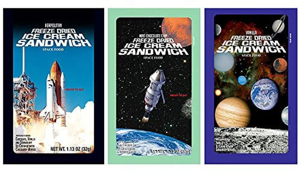 LuvyDuvy ASSORTMENT Freeze Dried Space Ice Cream Sandwich- 6 Pack