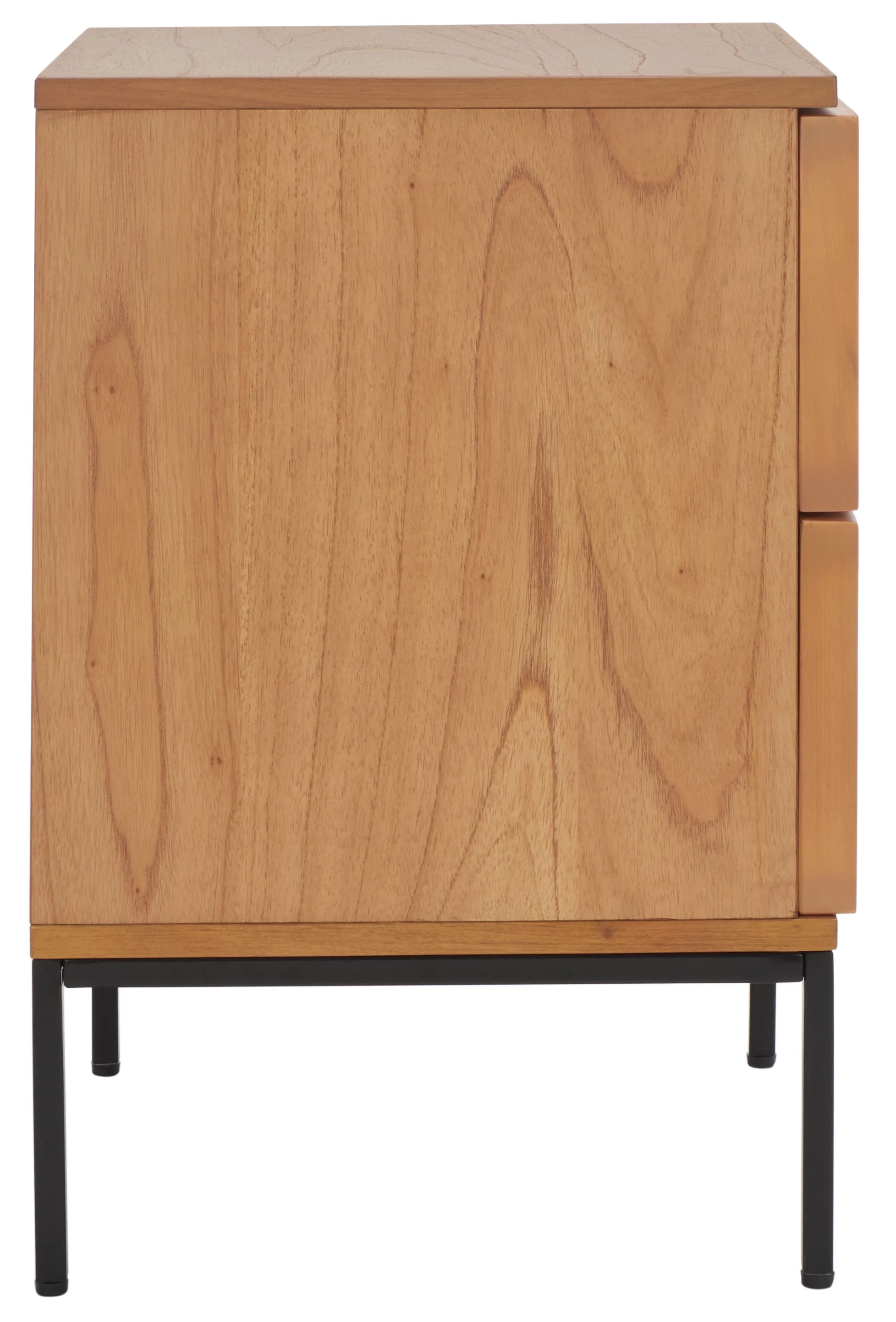 SAFAVIEH Zadie 2 Drawer Rattan Nightstand, Natural Rattan/Black Legs