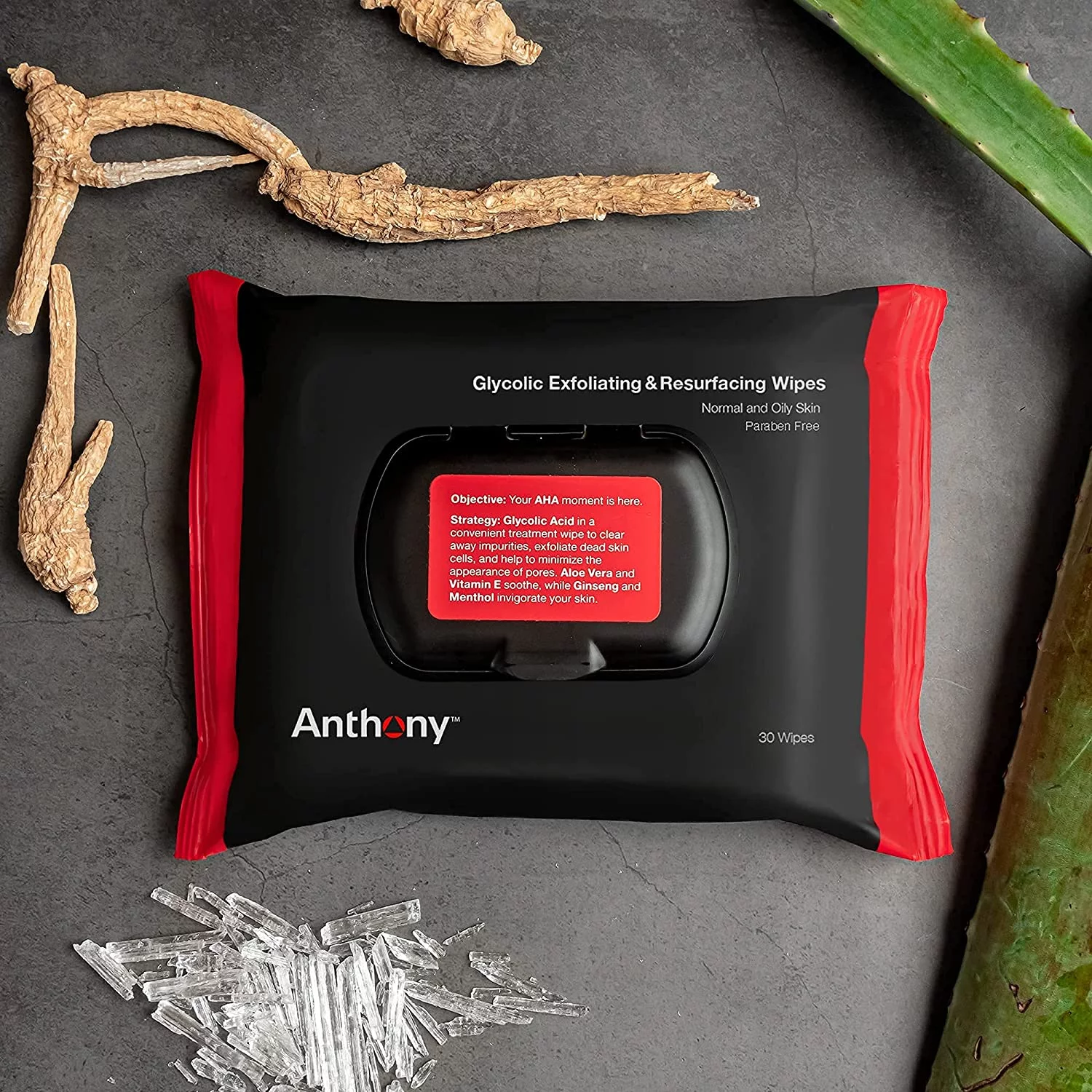 Anthony Wake Up Call, 3 Fl Oz and Anthony Glycolic Exfoliating and Resurfacing Wipes, 30 Count