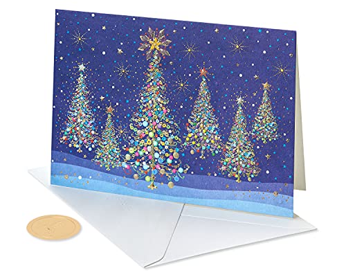 Papyrus Boxed Christmas Cards with Envelopes, Designed by House of Turnowsky, Special Wishes, Christmas Trees (14-Count)
