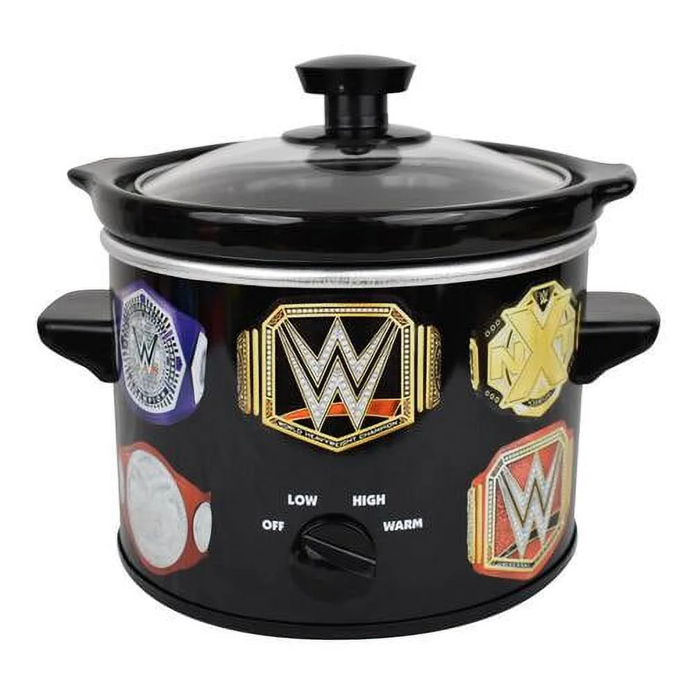 Uncanny Brands  2 qt. Black Ceramic WWE Championship Belt Slow Cooker